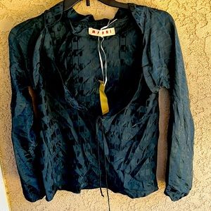 Marni women’s dark green rayon blouse